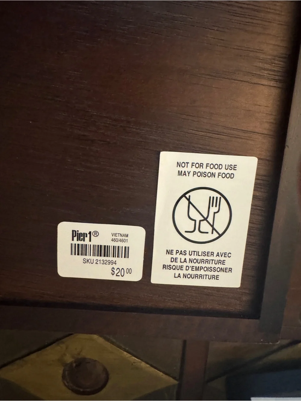 Pier 1 rectangular wood